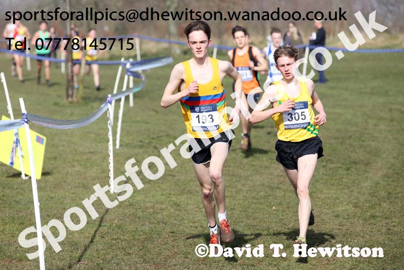Mens under-20s 2016 Inter Counties Cross Country Champs. and Cross Challenge Final, Cofton Park, Birmingham. Photo: David T. Hewitson/Sports for All Pics